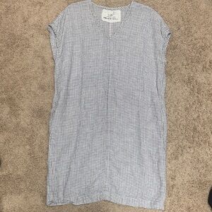 notPERFECTLINEN black and white cap sleeve Checkered Dress